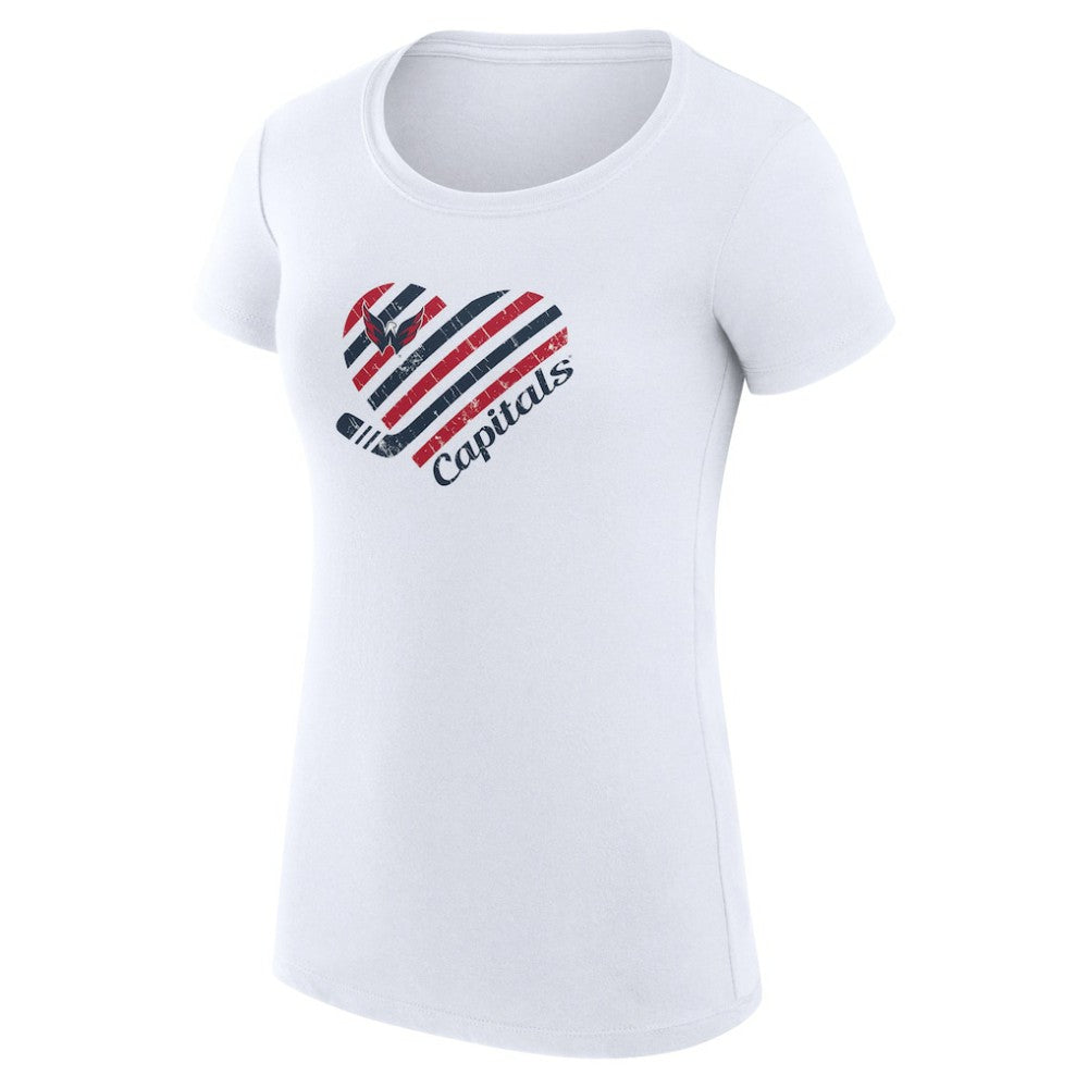 NHL Washington Capitals G-III 4Her by Carl Banks Women's Super-Slim Fit Lightweight Heart T-Shirt - White