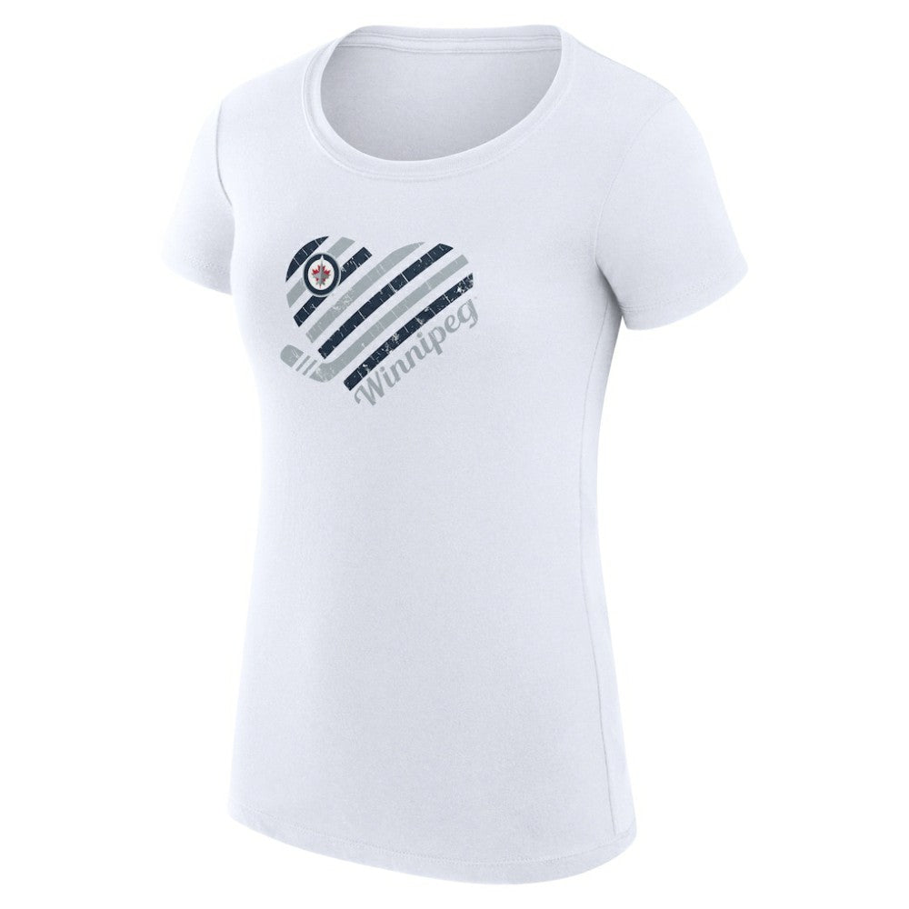 NHL Winnipeg Jets G-III 4Her by Carl Banks Women's Super-Slim Fit Lightweight Heart T-Shirt - White