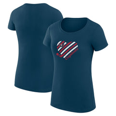 NHL Washington Capitals G-III 4Her by Carl Banks Women's Super-Slim Fit Lightweight Heart T-Shirt - Navy