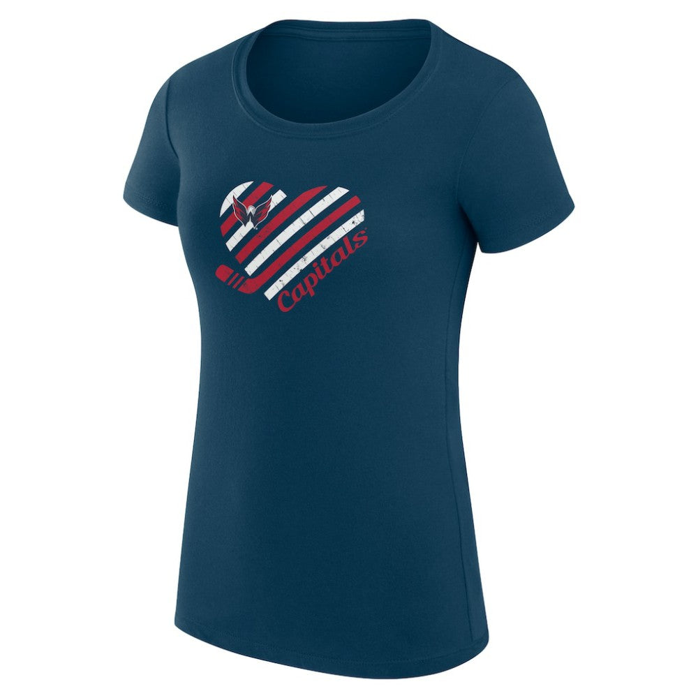 NHL Washington Capitals G-III 4Her by Carl Banks Women's Super-Slim Fit Lightweight Heart T-Shirt - Navy