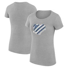 NHL Tampa Bay Lightning G-III 4Her by Carl Banks Women's Super-Slim Fit Lightweight Heart T-Shirt - Heather Gray