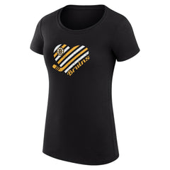 NHL Boston Bruins G-III 4Her by Carl Banks Women's Super-Slim Fit Lightweight Heart T-Shirt - Black