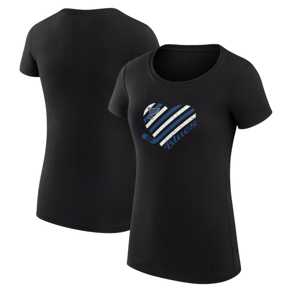 NHL St. Louis Blues G-III 4Her by Carl Banks Women's Super-Slim Fit Lightweight Heart T-Shirt - Black