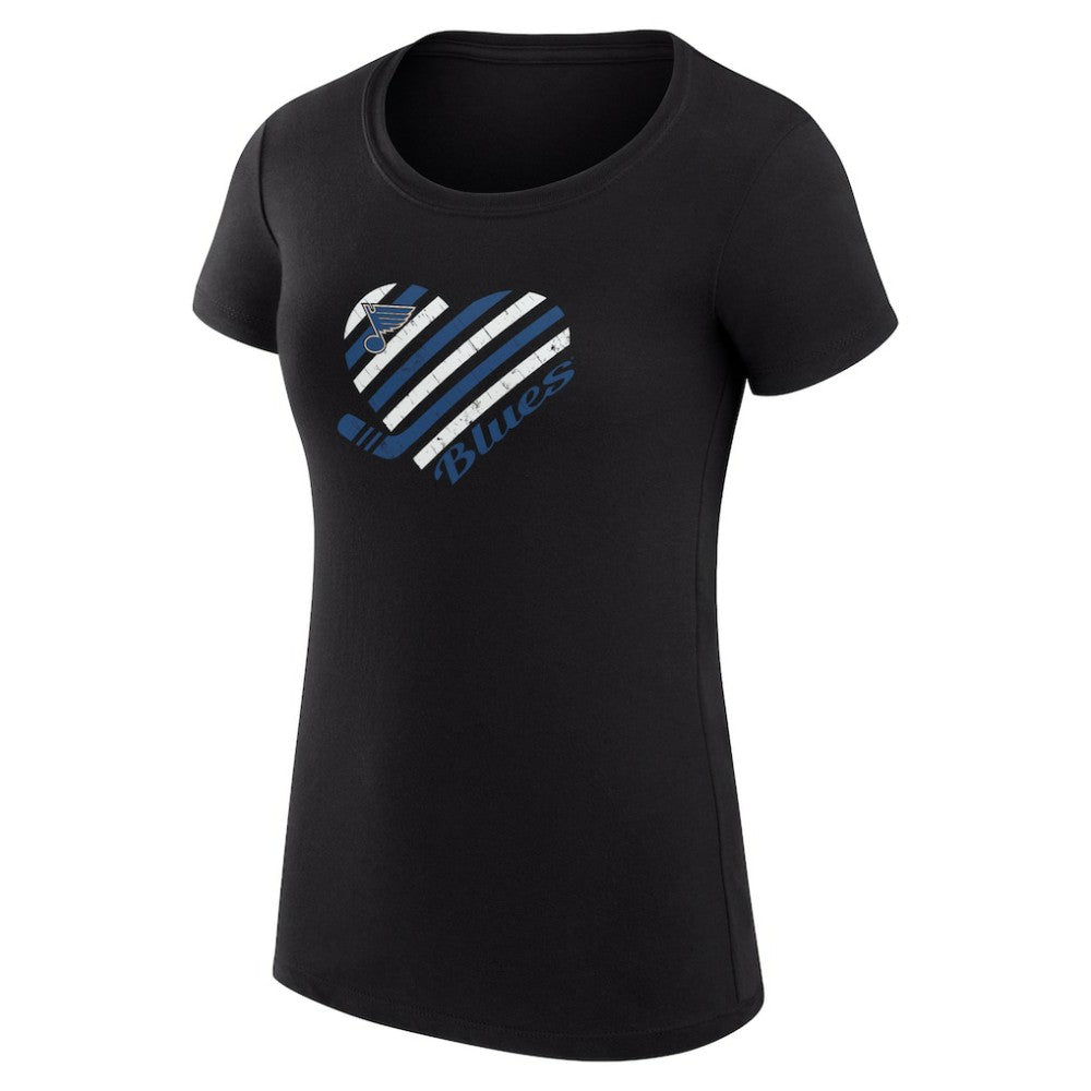 NHL St. Louis Blues G-III 4Her by Carl Banks Women's Super-Slim Fit Lightweight Heart T-Shirt - Black