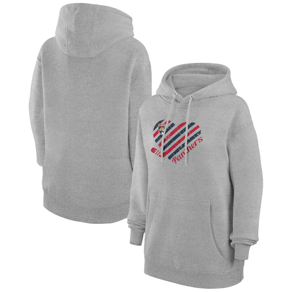 NHL Florida Panthers G-III 4Her by Carl Banks Women's Heart Pullover Hoodie - Heather Gray