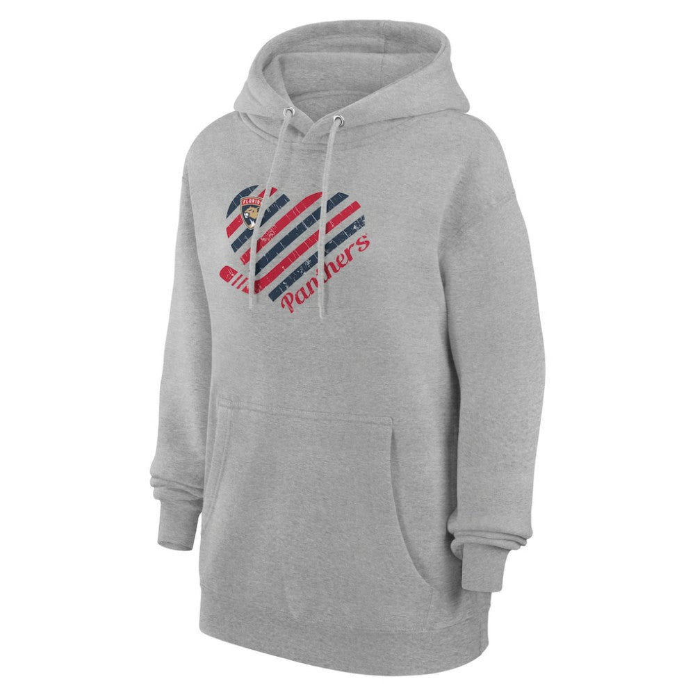 NHL Florida Panthers G-III 4Her by Carl Banks Women's Heart Pullover Hoodie - Heather Gray