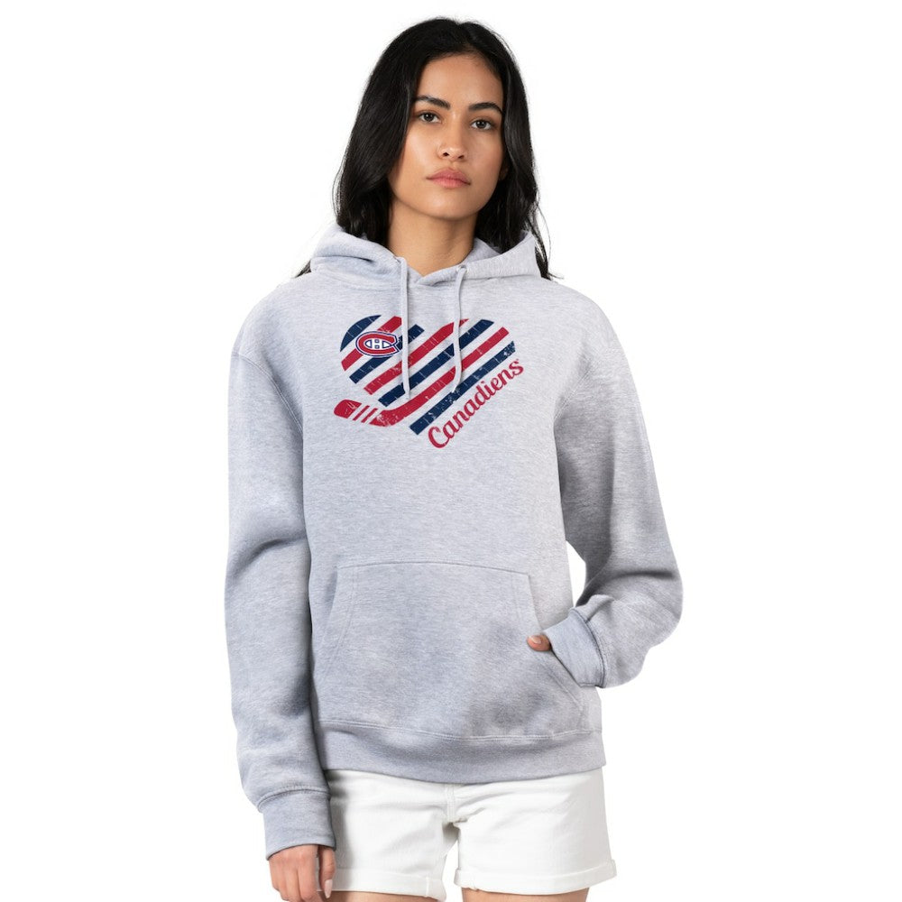 NHL Montreal Canadiens G-III 4Her by Carl Banks Women's Heart Pullover Hoodie - Heather Gray