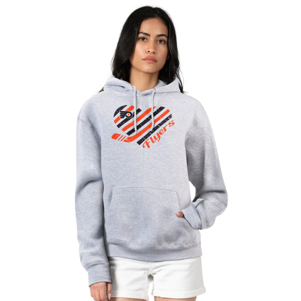 NHL Philadelphia Flyers G-III 4Her by Carl Banks Women's Heart Pullover Hoodie - Heather Gray