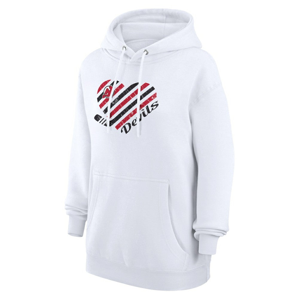 NHL New Jersey Devils G-III 4Her by Carl Banks Women's Heart Pullover Hoodie - White