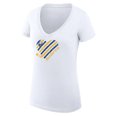 NHL Buffalo Sabres G-III 4Her by Carl Banks Women's Super-Slim Fit Lightweight Heart V-Neck T-Shirt - White