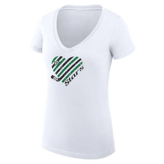 NHL Dallas Stars G-III 4Her by Carl Banks Women's Super-Slim Fit Lightweight Heart V-Neck T-Shirt - White
