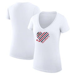 NHL Florida Panthers G-III 4Her by Carl Banks Women's Super-Slim Fit Lightweight Heart V-Neck T-Shirt - White