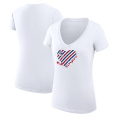 NHL New York Rangers G-III 4Her by Carl Banks Women's Super-Slim Fit Lightweight Heart V-Neck T-Shirt - White