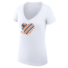 NHL Philadelphia Flyers G-III 4Her by Carl Banks Women's Super-Slim Fit Lightweight Heart V-Neck T-Shirt - White