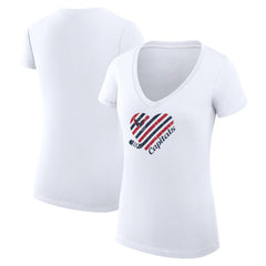 NHL Washington Capitals G-III 4Her by Carl Banks Women's Super-Slim Fit Lightweight Heart V-Neck T-Shirt - White