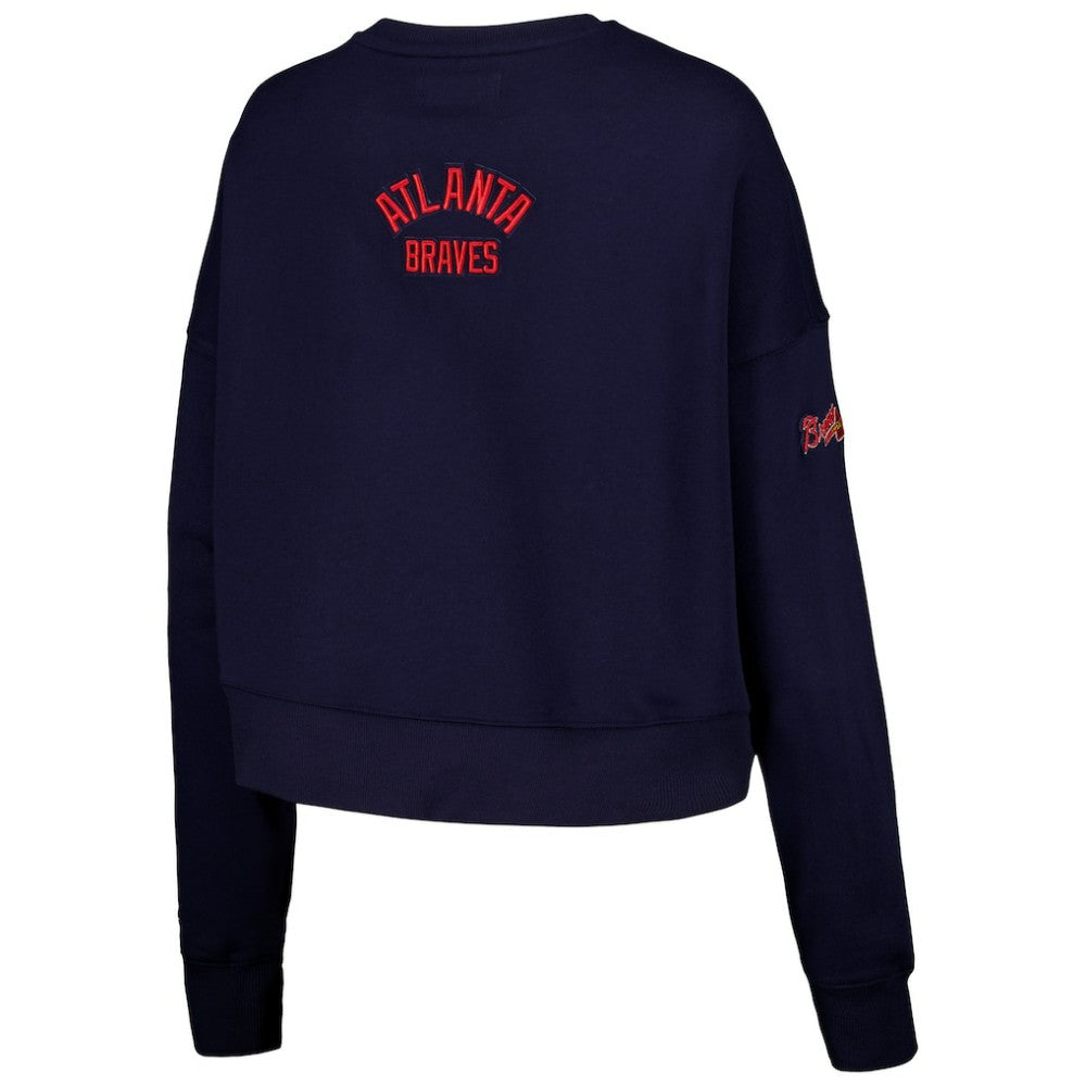 Atlanta Braves Pro Standard Women's Painted Sky Pullover Sweatshirt - Navy Pullover