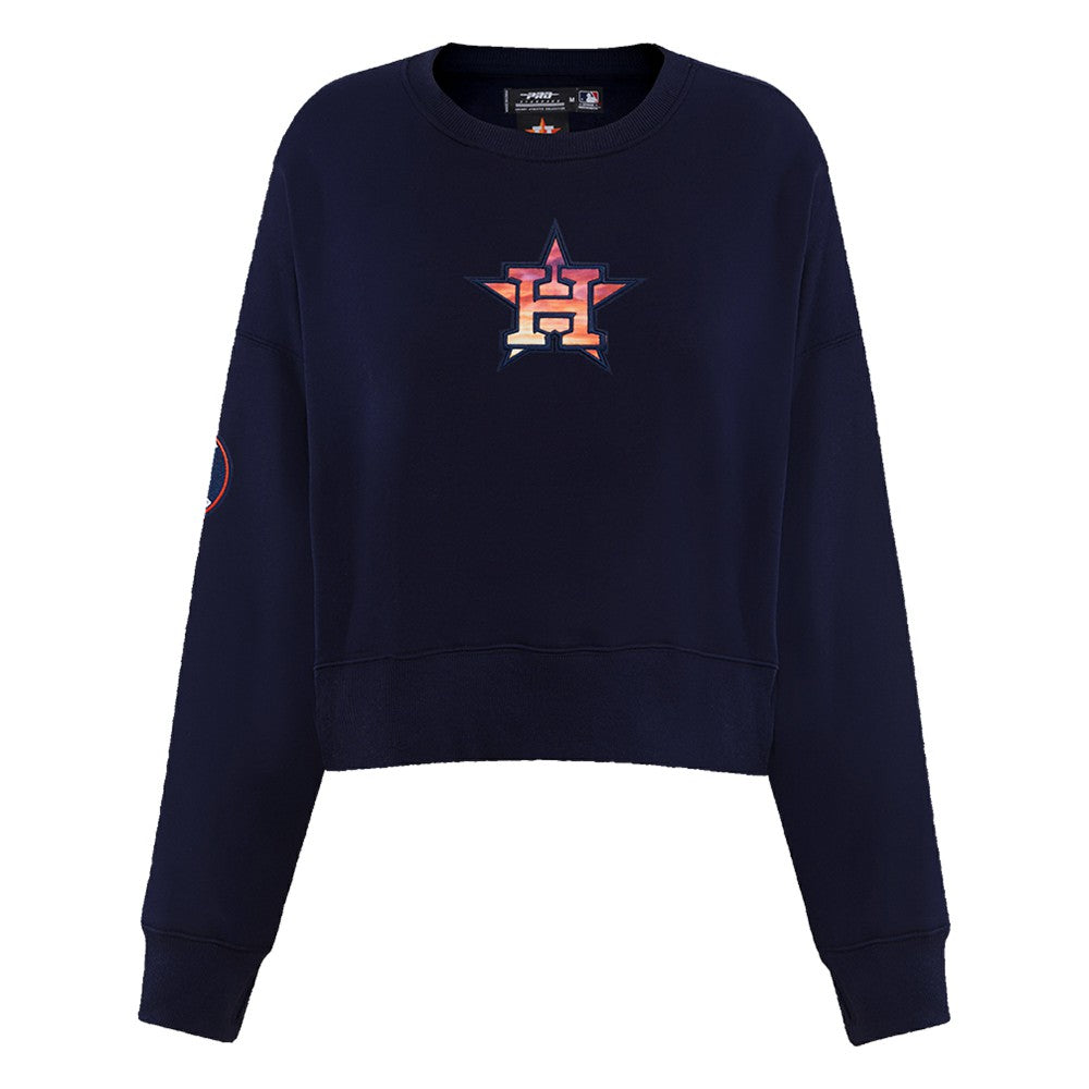 Houston Astros Pro Standard Women's Painted Sky Pullover Sweatshirt - Navy Pullover