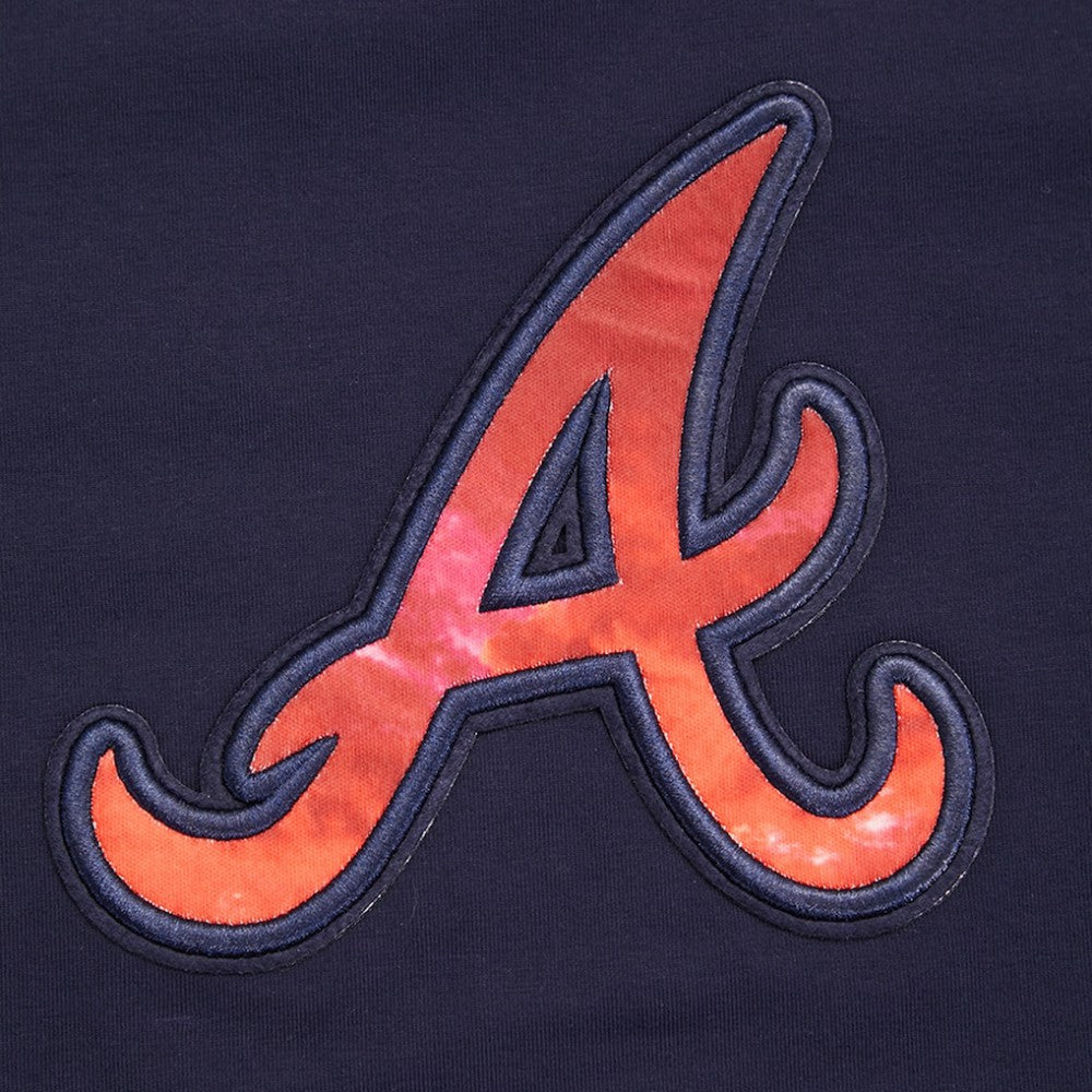 Atlanta Braves Pro Standard Women's Painted Sky Boxy Cropped T-Shirt - Navy T-shirts