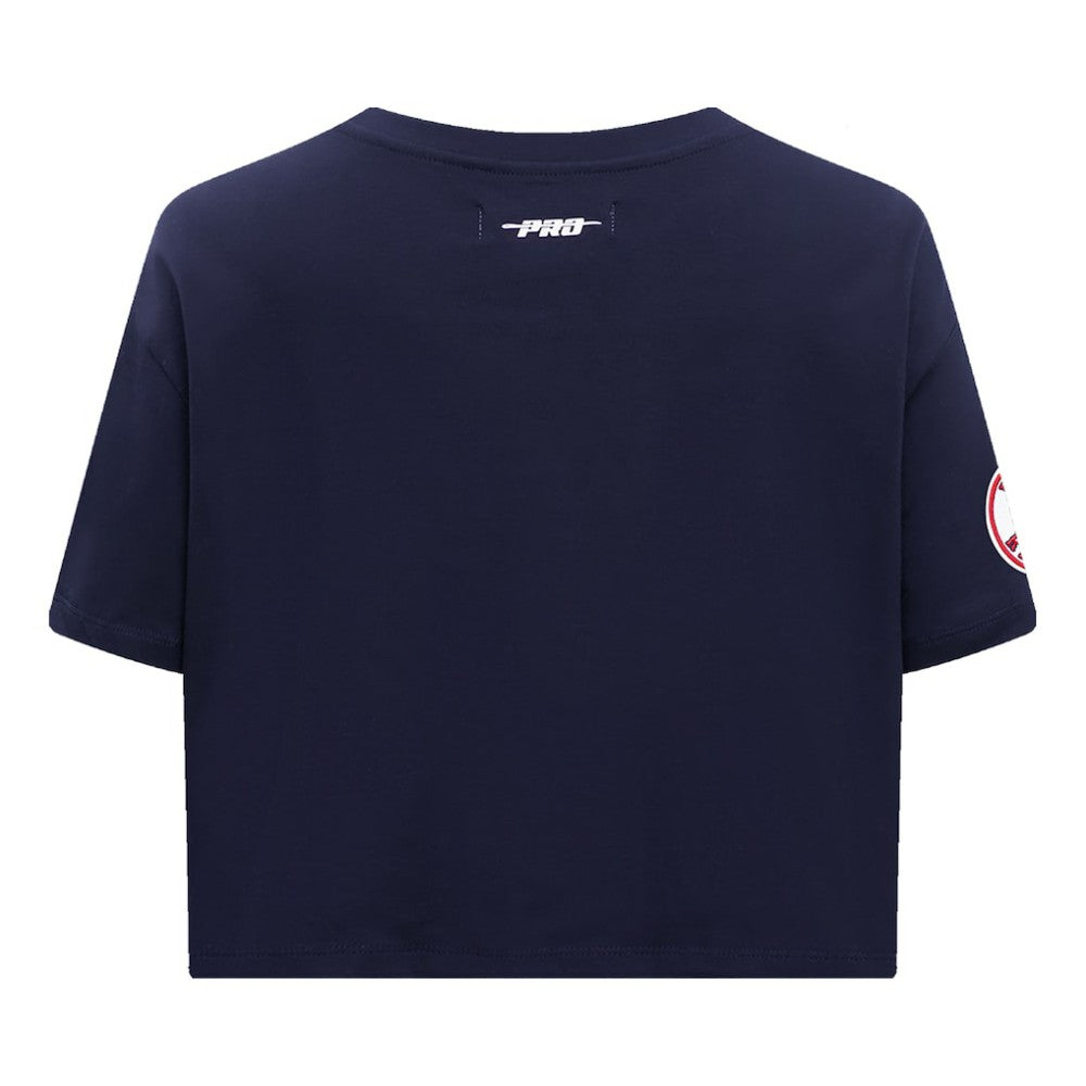 Boston Red Sox Pro Standard Women's Painted Sky Boxy Cropped T-Shirt - Navy T-shirts