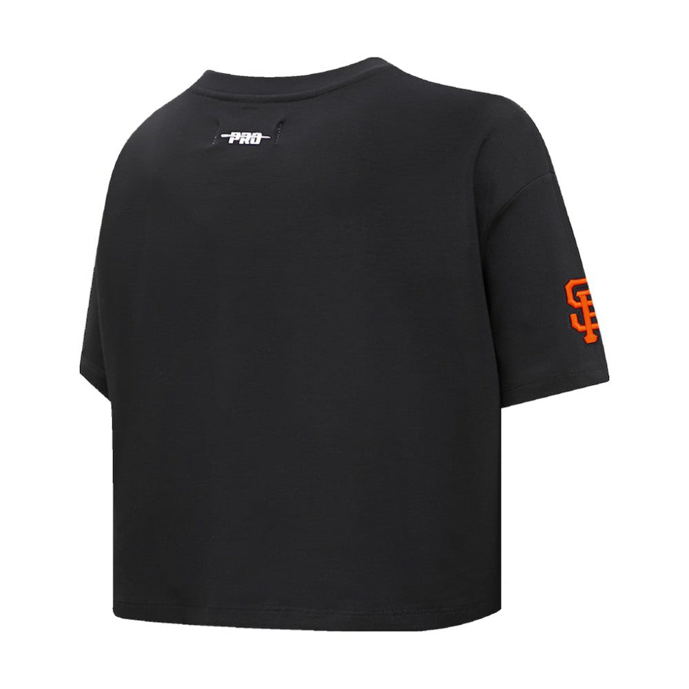 San Francisco Giants Pro Standard Women's Painted Sky Boxy Cropped T-Shirt - Black T-shirts