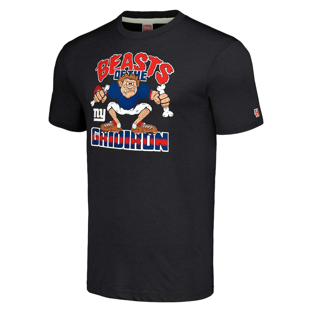 New York Giants Homage Unisex Monsters of the Gridiron Halloween Tri-Blend T-Shirt Charcoal