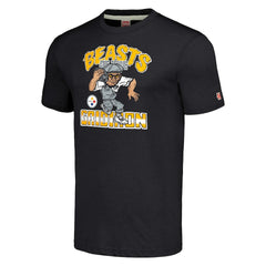 Pittsburgh Steelers Homage Unisex Monsters of the Gridiron Halloween Tri-Blend T-Shirt Charcoal