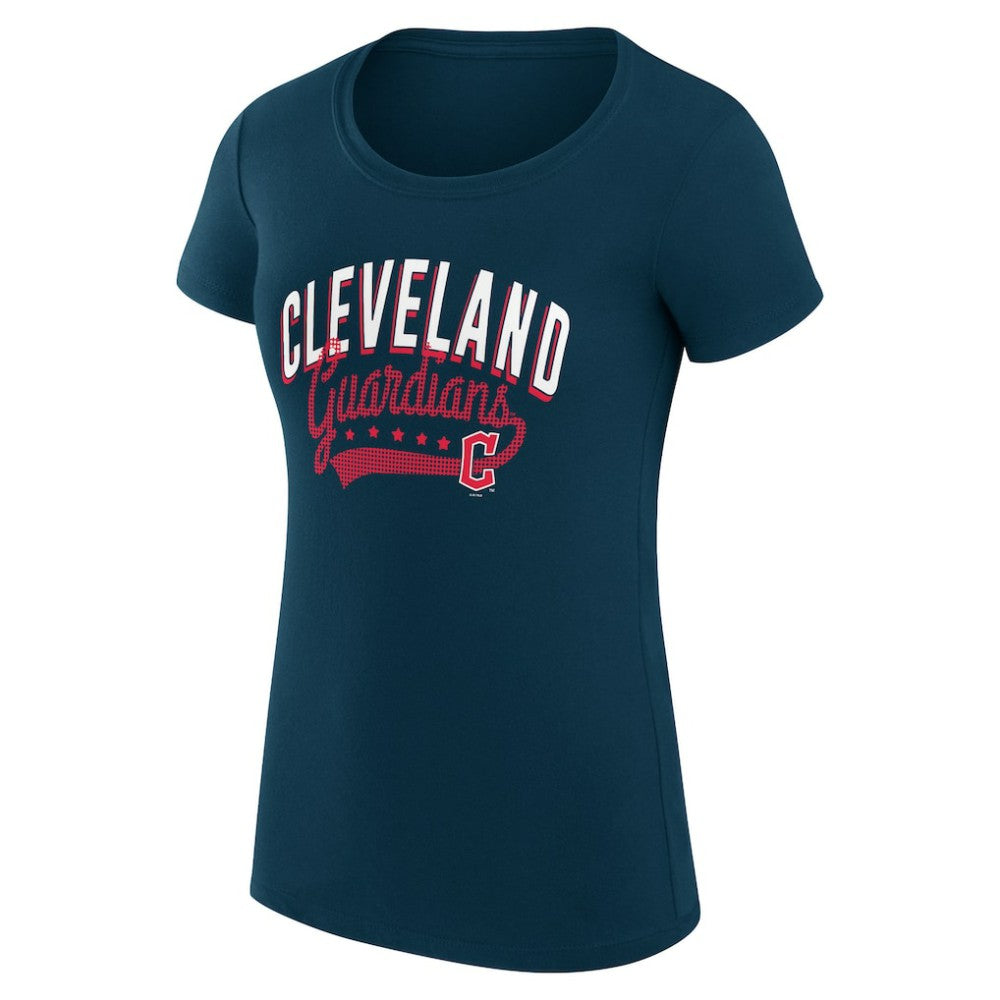 Cleveland Guardians G-III 4Her by Carl Banks Women's Super-Slim Fit Lightweight Filigree Team T-Shirt - Navy T-shirts
