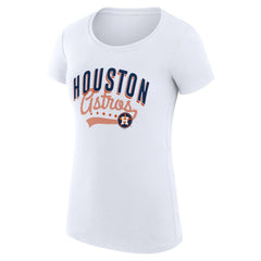 Houston Astros G-III 4Her by Carl Banks Women's Super-Slim Fit Lightweight Filigree Team T-Shirt - White T-shirts