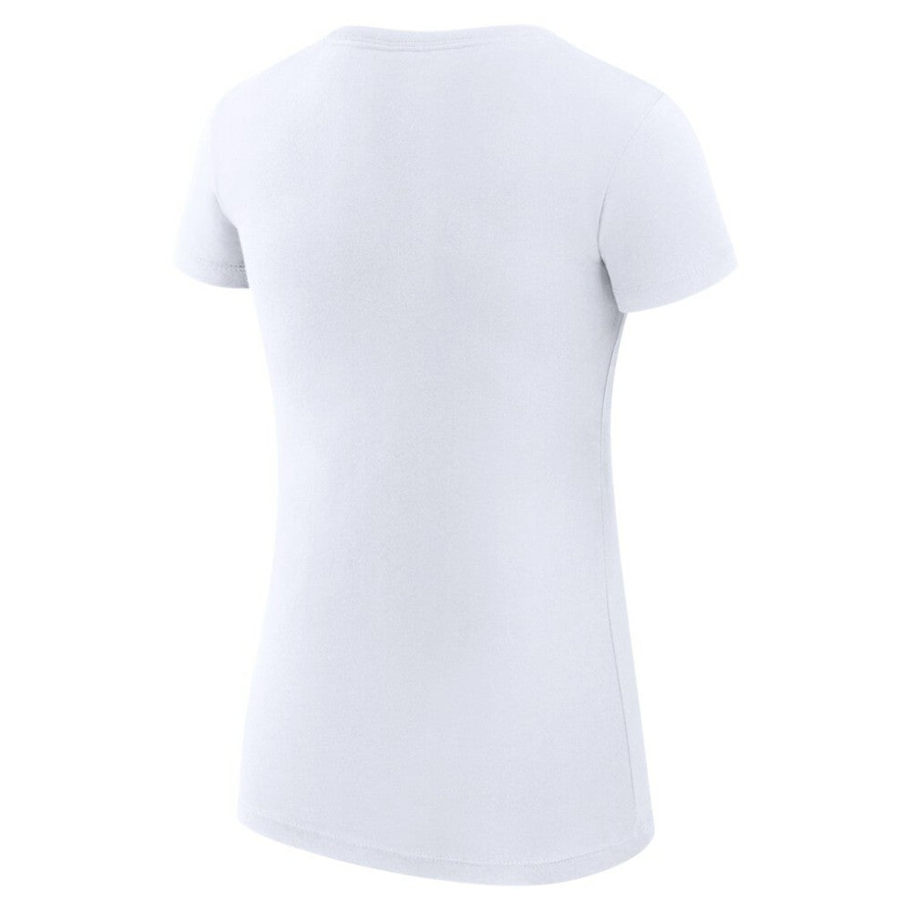 Miami Marlins G-III 4Her by Carl Banks Women's Super-Slim Fit Lightweight Filigree Team T-Shirt - White T-shirts