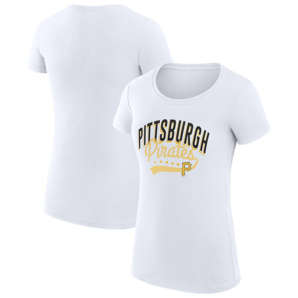 Pittsburgh Pirates G-III 4Her by Carl Banks Women's Super-Slim Fit Lightweight Filigree Team T-Shirt - White T-shirts