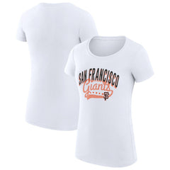 San Francisco Giants G-III 4Her by Carl Banks Women's Super-Slim Fit Lightweight Filigree Team T-Shirt - White T-shirts