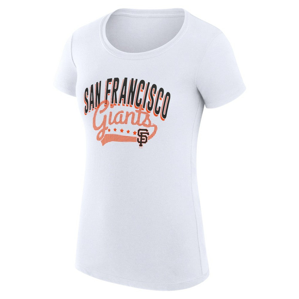 San Francisco Giants G-III 4Her by Carl Banks Women's Super-Slim Fit Lightweight Filigree Team T-Shirt - White T-shirts