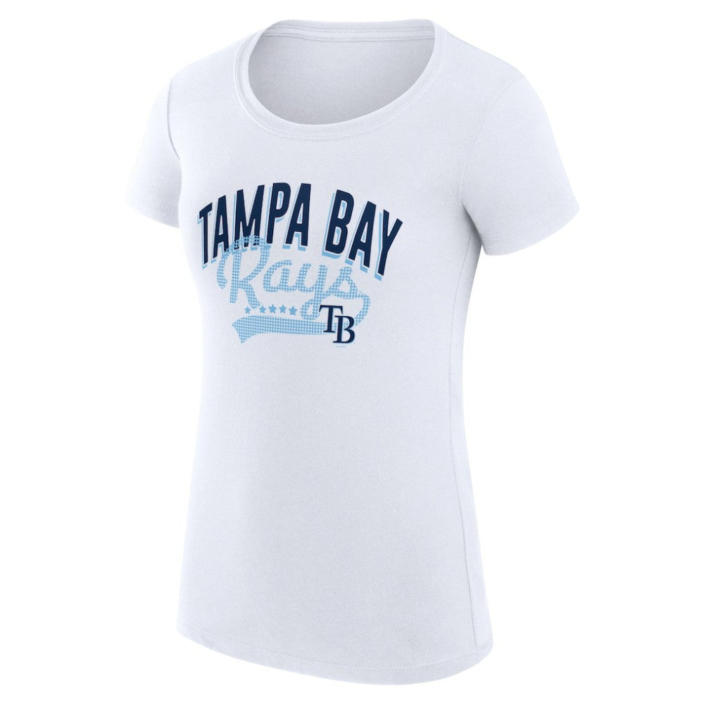 Tampa Bay Rays G-III 4Her by Carl Banks Women's Super-Slim Fit Lightweight Filigree Team T-Shirt - White T-shirts