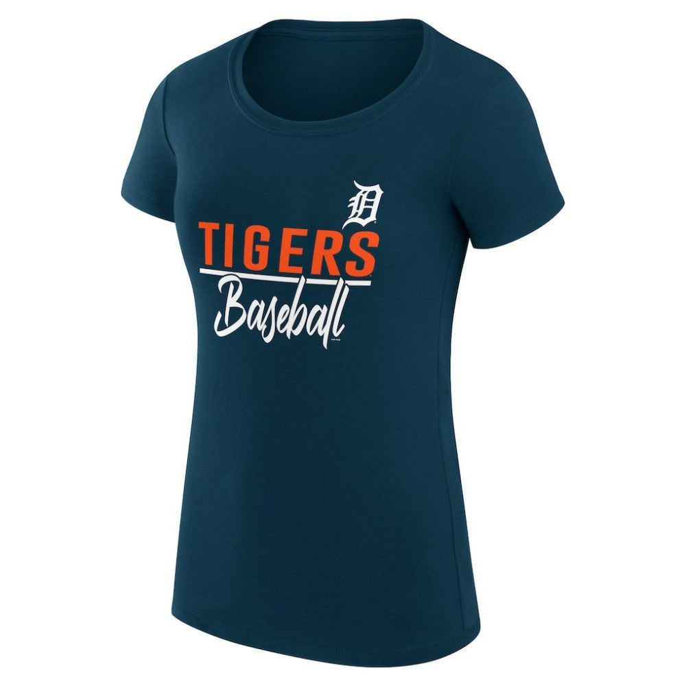 Detroit Tigers G-III 4Her by Carl Banks Women's Super-Slim Fit Lightweight Team Graphic T-Shirt - Navy T-shirts