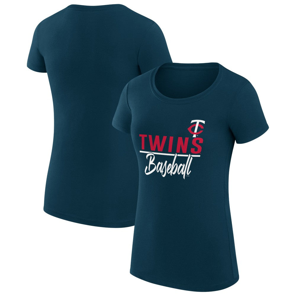 Minnesota Twins G-III 4Her by Carl Banks Women's Super-Slim Fit Lightweight Team Graphic T-Shirt - Navy T-shirts