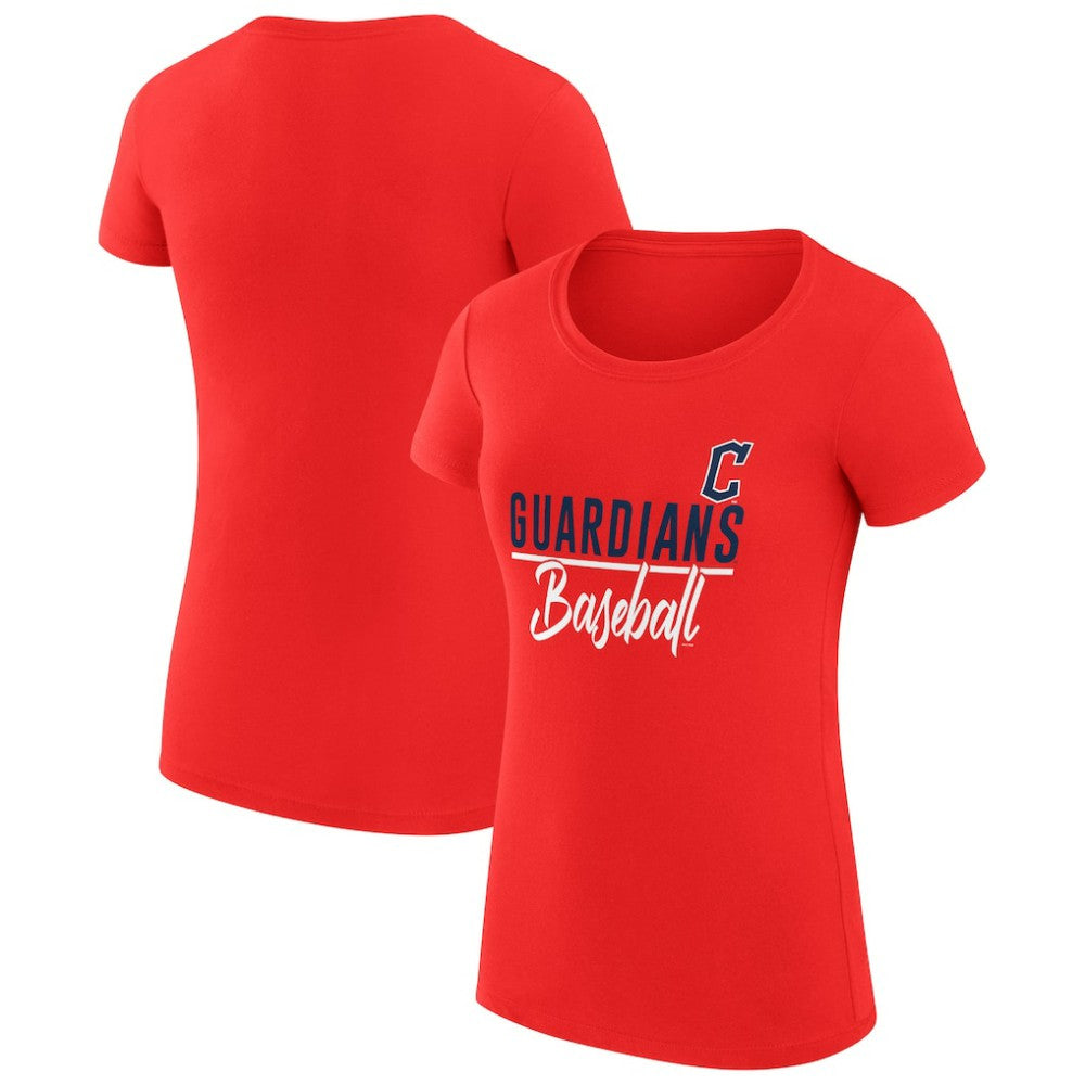 Cleveland Guardians G-III 4Her by Carl Banks Women's Super-Slim Fit Lightweight Team Graphic T-Shirt - Red T-shirts