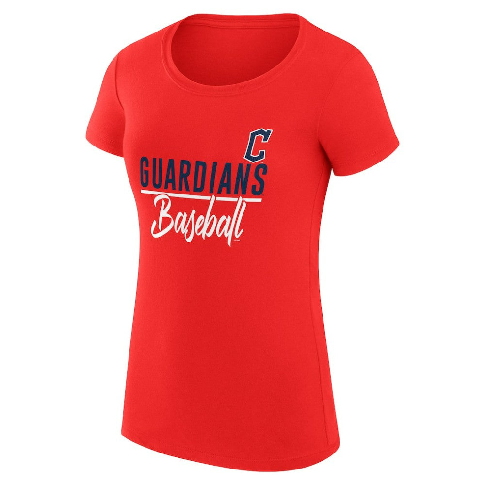 Cleveland Guardians G-III 4Her by Carl Banks Women's Super-Slim Fit Lightweight Team Graphic T-Shirt - Red T-shirts