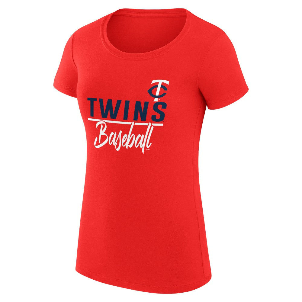 Minnesota Twins G-III 4Her by Carl Banks Women's Super-Slim Fit Lightweight Team Graphic T-Shirt - Red T-shirts