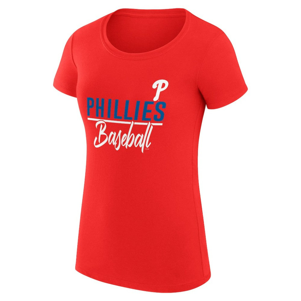 Philadelphia Phillies G-III 4Her by Carl Banks Women's Super-Slim Fit Lightweight Team Graphic T-Shirt - Red T-shirts