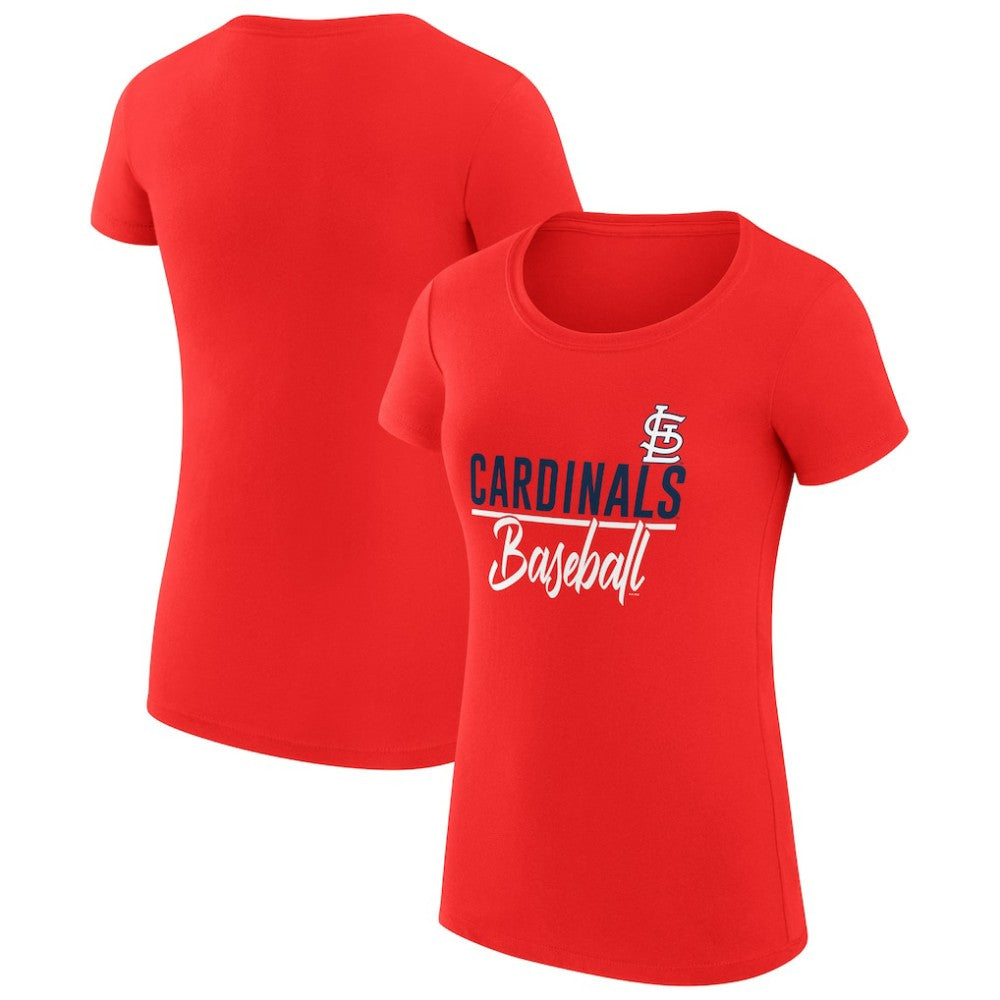 St. Louis Cardinals G-III 4Her by Carl Banks Women's Super-Slim Fit Lightweight Team Graphic T-Shirt - Red T-shirts