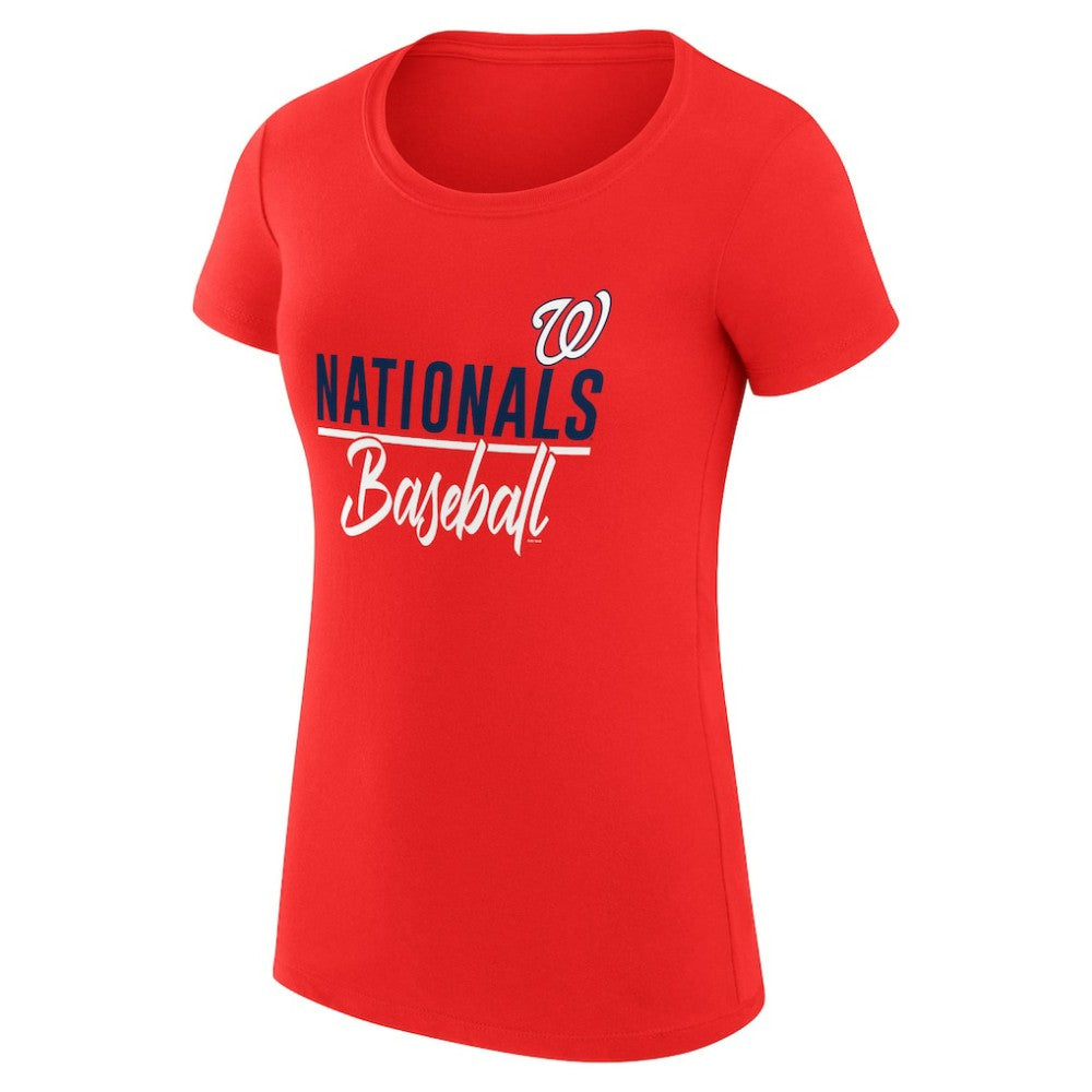 Washington Nationals G-III 4Her by Carl Banks Women's Super-Slim Fit Lightweight Team Graphic T-Shirt - Red T-shirts