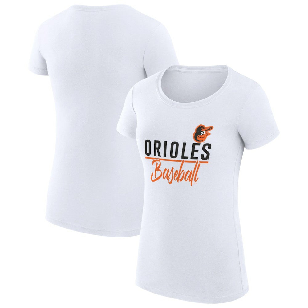 Baltimore Orioles G-III 4Her by Carl Banks Women's Super-Slim Fit Lightweight Team Graphic T-Shirt - White T-shirts