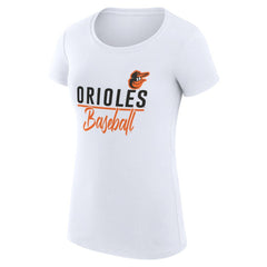Baltimore Orioles G-III 4Her by Carl Banks Women's Super-Slim Fit Lightweight Team Graphic T-Shirt - White T-shirts