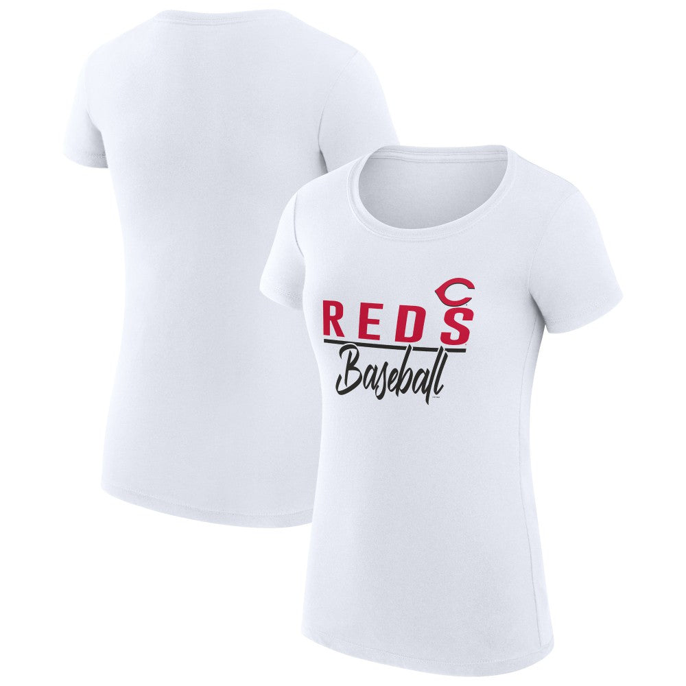 Cincinnati Reds G-III 4Her by Carl Banks Women's Super-Slim Fit Lightweight Team Graphic T-Shirt - White T-shirts
