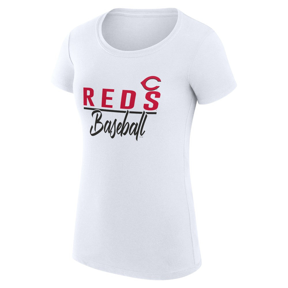 Cincinnati Reds G-III 4Her by Carl Banks Women's Super-Slim Fit Lightweight Team Graphic T-Shirt - White T-shirts