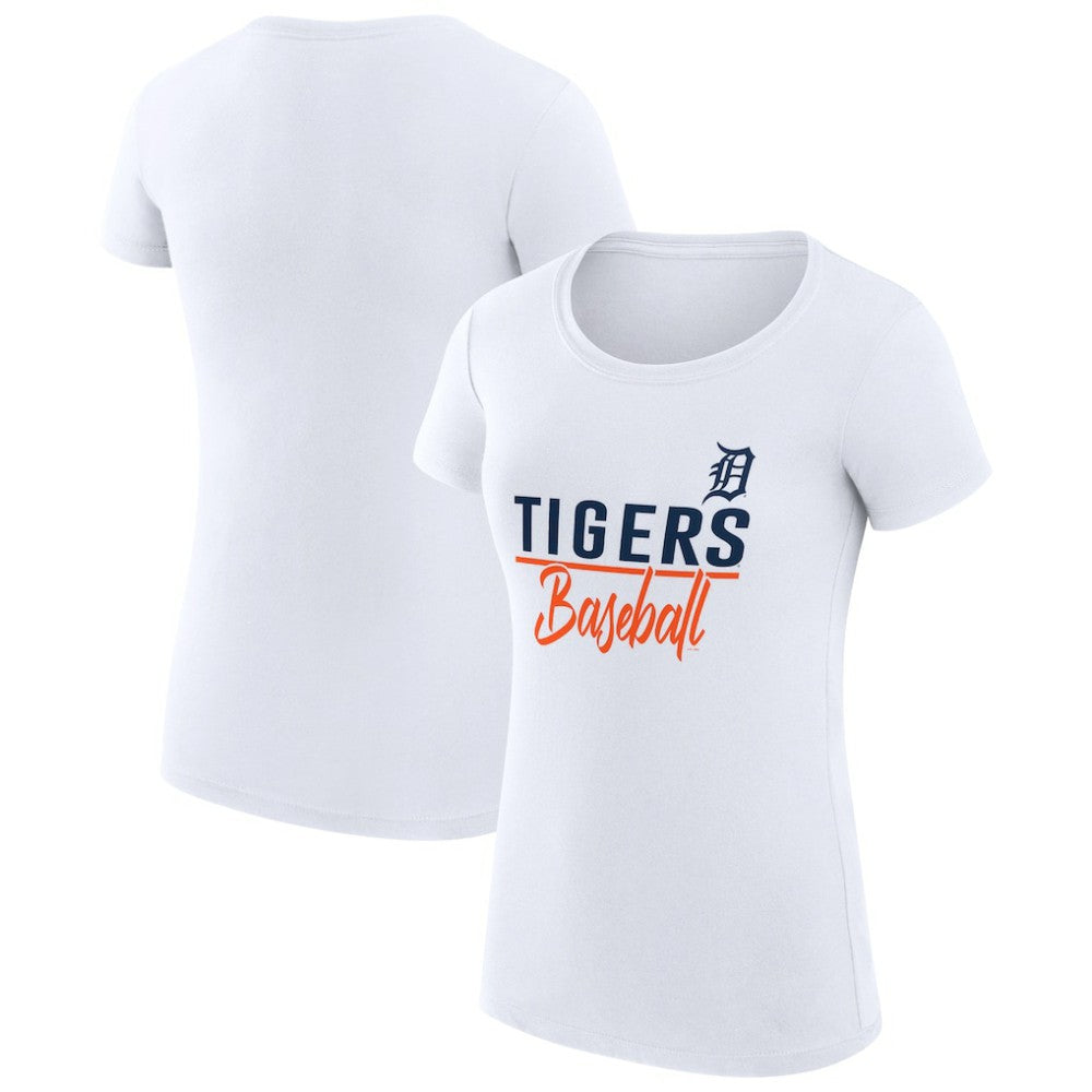 Detroit Tigers G-III 4Her by Carl Banks Women's Super-Slim Fit Lightweight Team Graphic T-Shirt - White T-shirts