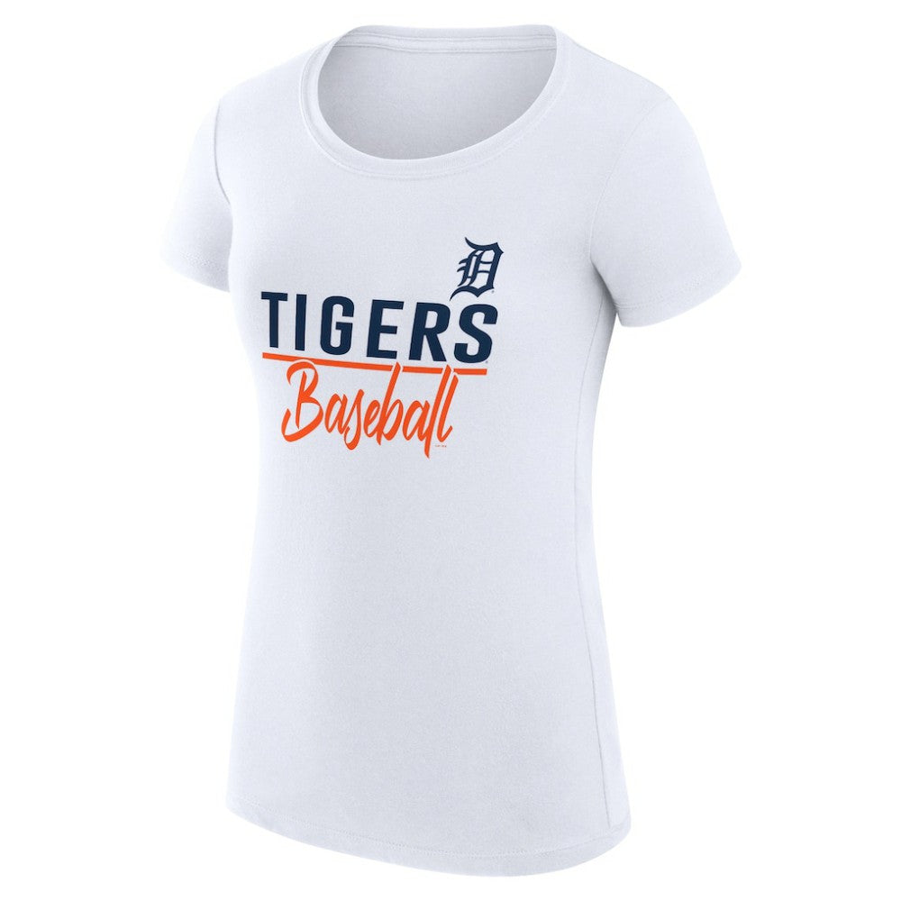 Detroit Tigers G-III 4Her by Carl Banks Women's Super-Slim Fit Lightweight Team Graphic T-Shirt - White T-shirts
