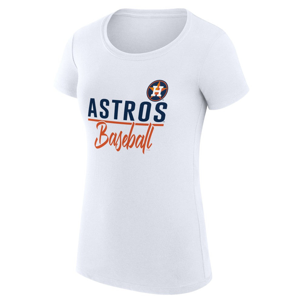 Houston Astros G-III 4Her by Carl Banks Women's Super-Slim Fit Lightweight Team Graphic T-Shirt - White T-shirts