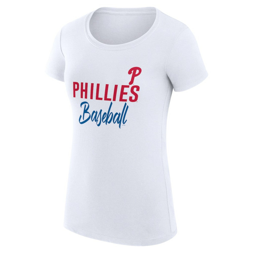 Philadelphia Phillies G-III 4Her by Carl Banks Women's Super-Slim Fit Lightweight Team Graphic T-Shirt - White T-shirts