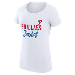 Philadelphia Phillies G-III 4Her by Carl Banks Women's Super-Slim Fit Lightweight Team Graphic T-Shirt - White T-shirts